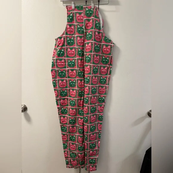 NWT Lucy and Yak exclusive Cat Print dungaree overalls - Picture 3 of 6